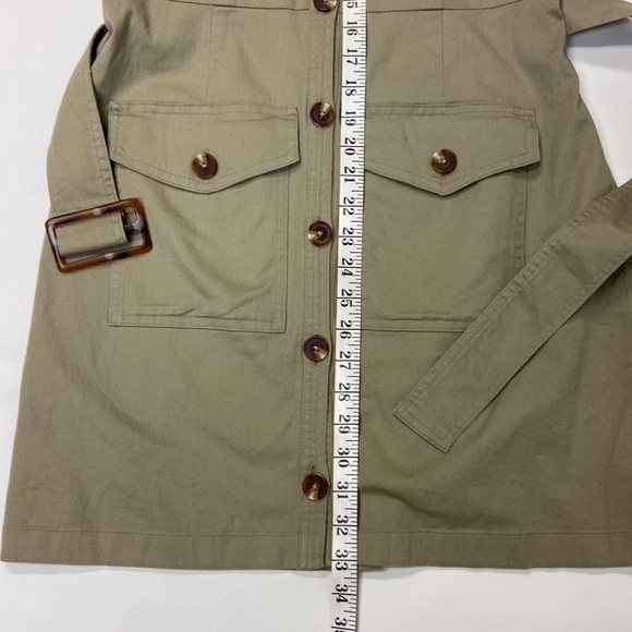 Du Jour Shirt Dress Khaki/Olive Button Down Utility hunger games Y2K Size 8P - Picture 9 of 16